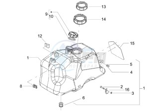 X9 500 Evolution 2006-2007 (USA) drawing Fuel Tank