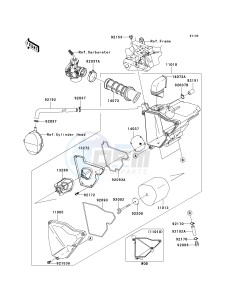 KLX 140 B (KLX140L MONSTER ENERGY) (B8F-B9FA) B8F drawing AIR CLEANER