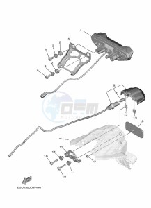 TRACER 9 GT MTT890D (BAP1) drawing TAILLIGHT