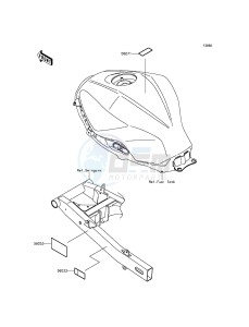 NINJA 300 ABS EX300BEF XX (EU ME A(FRICA) drawing Labels