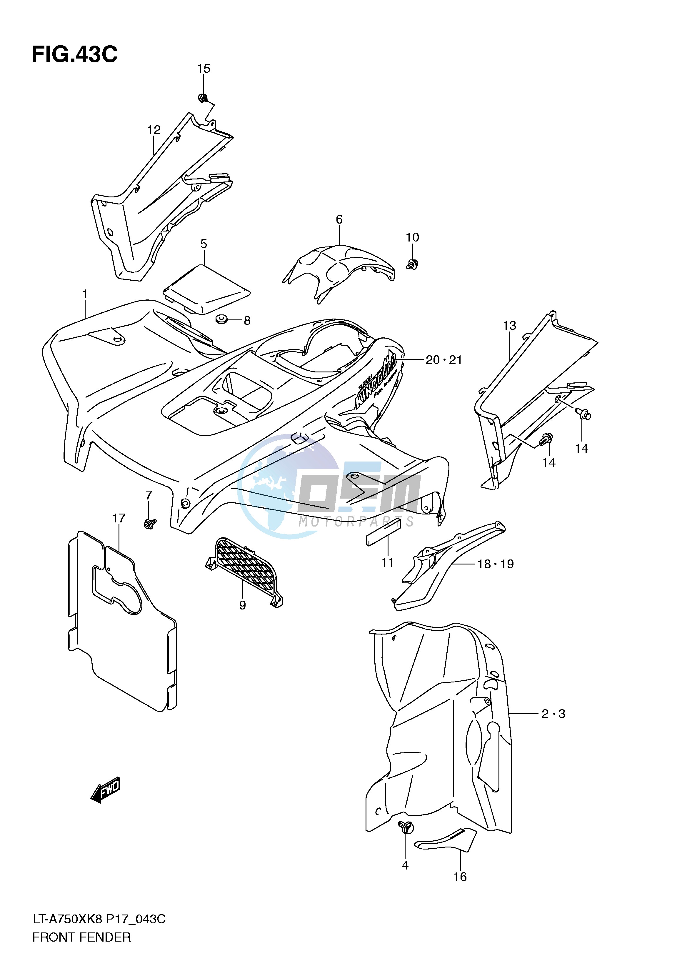 FRONT FENDER (LT-A750XK9 P17)