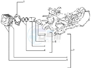 Typhoon 50 X drawing Cylinder-piston-wrist pin assy