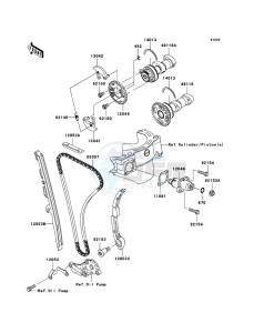 KLX450R KLX450ABF EU drawing Camshaft(s)/Tensioner