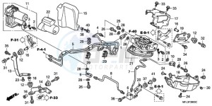 CBR1000RAA UK - (E / ABS HRC MKH) drawing FRONT POWER UNIT/FRONT VA LVE UNIT