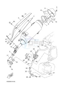 YPR400RA XMAX 400 ABS EVOLIS 400 ABS (1SD9) drawing EXHAUST