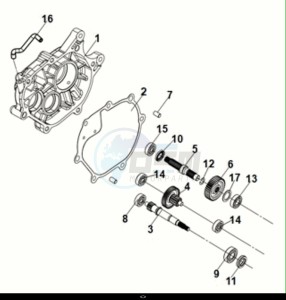 JET 14 125 LC ABS (E5) (XC12WZ-EU) (M1) drawing MISSION CASE-DRIVE SHAFT