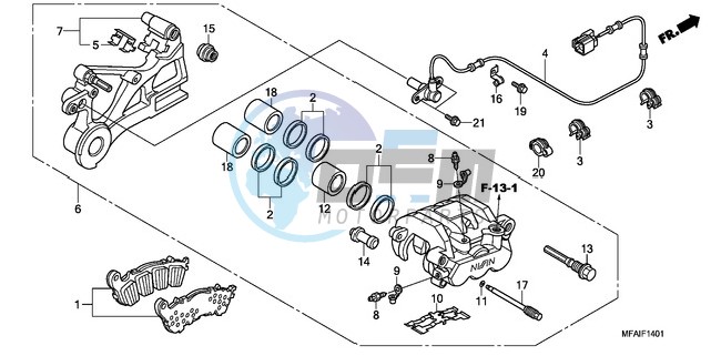 REAR BRAKE CALIPER (CBF1000A/T/S)