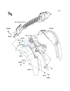 MULE_600 KAF400BDF EU drawing Front Fender(s)