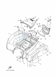 YFM700FWAD GRIZZLY 700 EPS (B4FL) drawing REAR FENDER