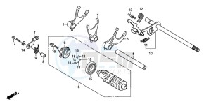 XL700V drawing GEARSHIFT DRUM