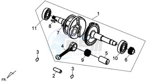 X'PRO 50 (45 KMH) (AE05W4-FR) (L4-M1) (M1 - 2021) drawing CRANKSHAFT