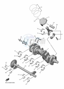 YZF1000 YZF-R1 (B3LG) drawing CRANKSHAFT & PISTON