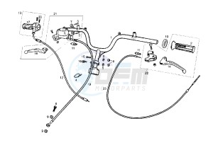 ATLANTIS 50 cc-100 cc 4T - 50 cc drawing HANDLEBAR-DRIVE CONTROLS