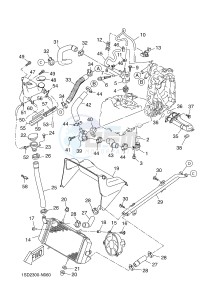 YP400R X-MAX 400 (1SD4 1SD4 1SD4) drawing RADIATOR & HOSE