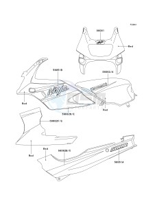 EX 500 D [NINJA 500R] (D6-D9) [NINJA 500R] drawing DECALS-- RED- --- EX500-D6- -