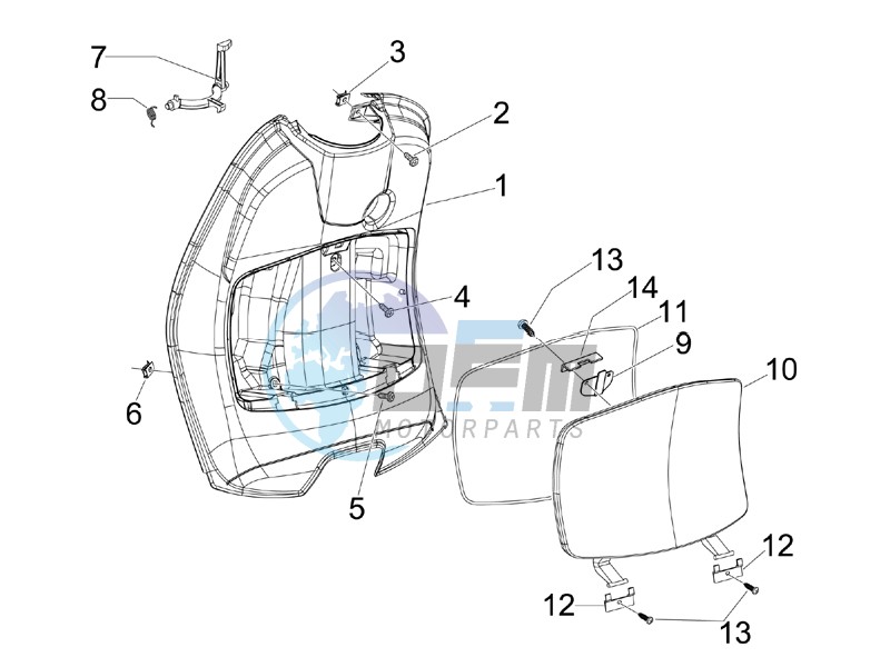 Front glovebox - Knee-guard panel