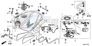 CB600FAD Hornet - CB600F ABS England - (3ED) drawing FUEL TANK