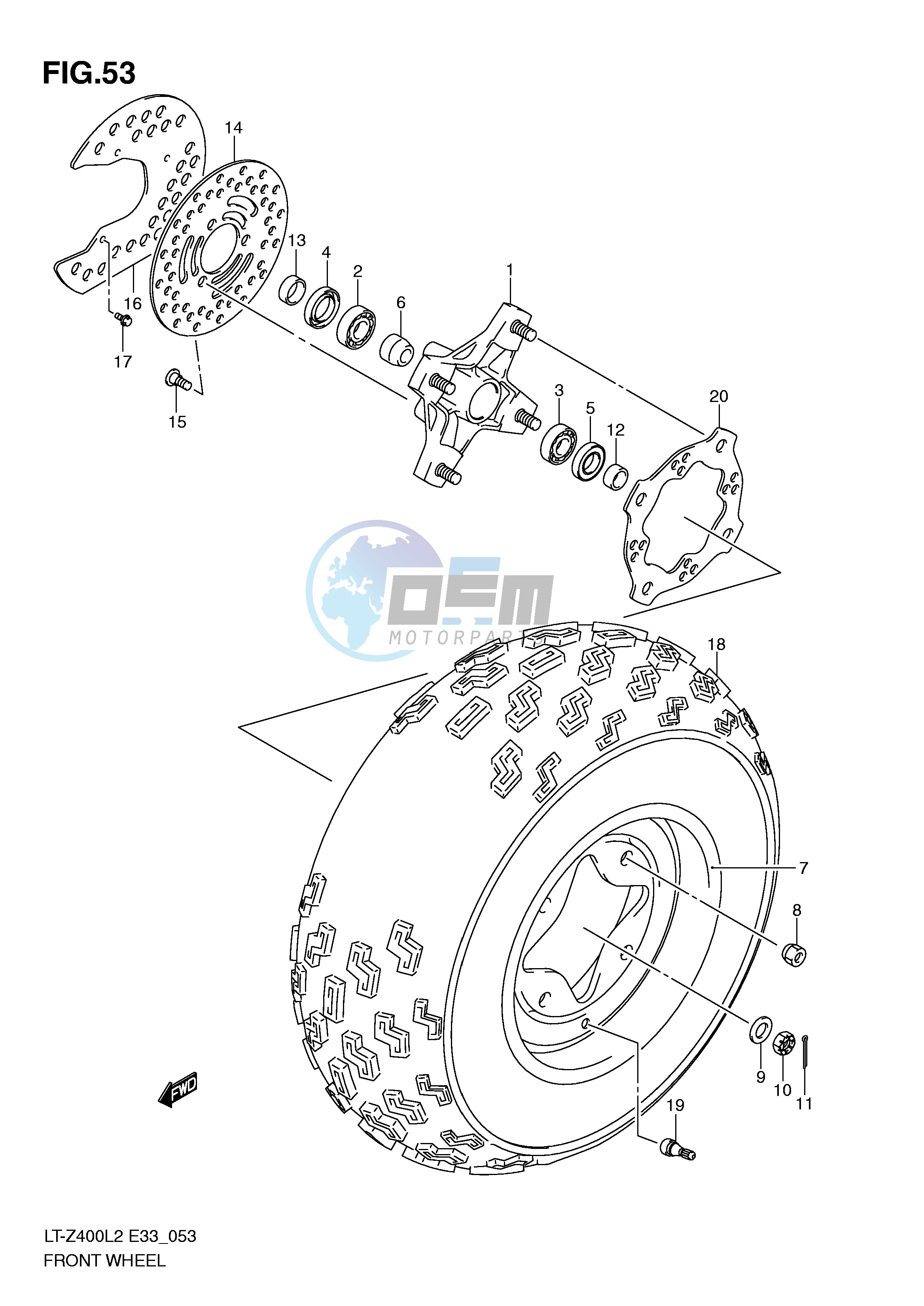 FRONT WHEEL (LT-Z400L2 E33)