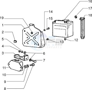 PX 150 E drawing Battery - Regulator