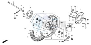 CR85RB drawing REAR WHEEL