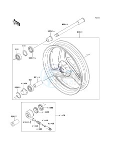 EX 500 D [NINJA 500R] (D6-D9) [NINJA 500R] drawing FRONT WHEEL