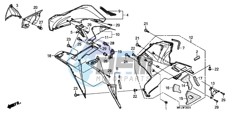 LOWER COWL (R.) (CBR600RR9,A,B/ RA9,A,B)