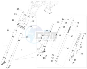 California 1400 Custom ABS 1380 drawing Front fork