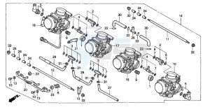 CBR600F drawing CARBURETOR (ASSY.)