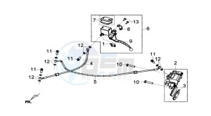 GTS 125I ABS drawing REAR BRAKE CALIPER / BRAKE MOUNT