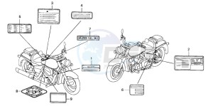 VT750C drawing CAUTION LABEL