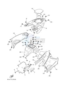 YFM700FWB YFM70KDHG KODIAK 700 HUNTER (B168) drawing SIDE COVER