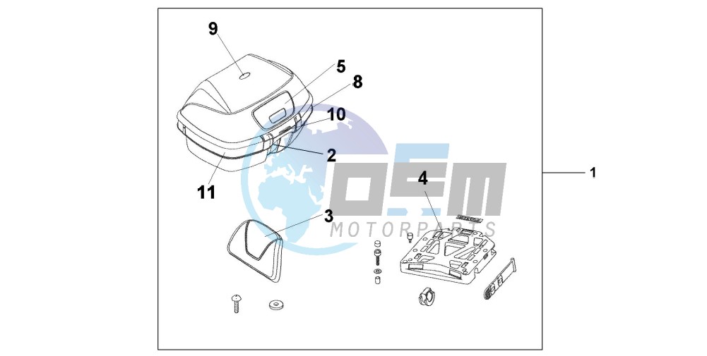 TOP BOX 45L EXCALIBUR GRAY METALLIC