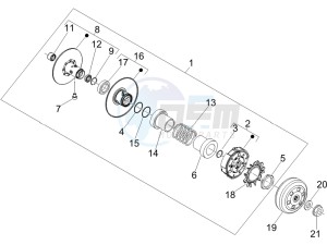 Beverly 250 (USA) USA drawing Driven pulley