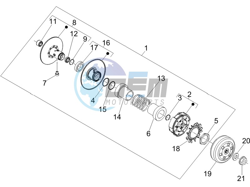 Driven pulley