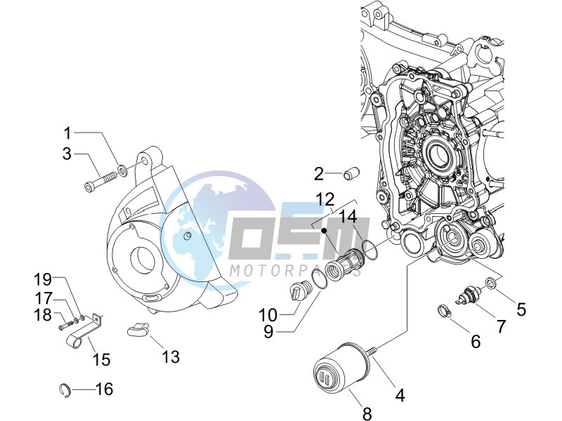 Flywheel magneto cover - Oil filter