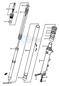 GSX-R1100 (K-L) drawing FRONT DAMPER (MODEL L E24)