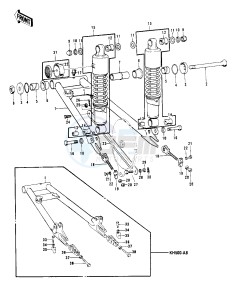 H1 D-F A [KH500] (D-F A8) [KH500] drawing SWING ARM_SHOCK ABSORBERS -- 73-75 D_E_F & 76 A8- -