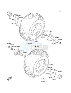 KSF 50 A [KFX50] (A6F) A6F drawing FRONT HUB