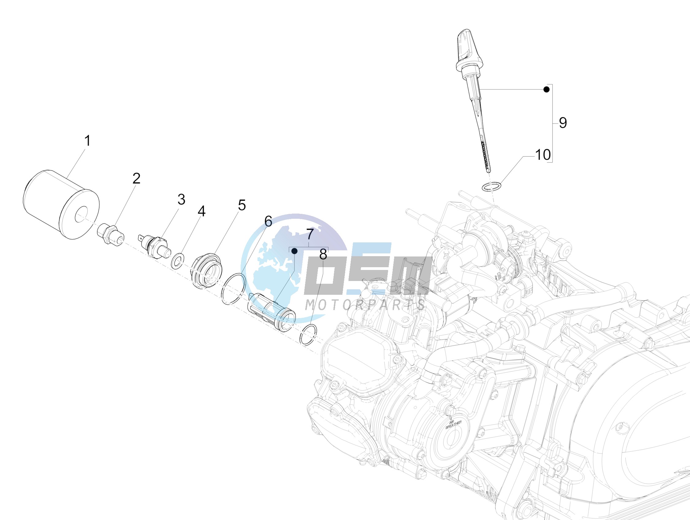 Flywheel magneto cover - Oil filter