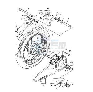 YZF R 750 drawing REAR WHEEL