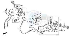 CBR600FR drawing HANDLE LEVER/SWITCH/CABLE (1)