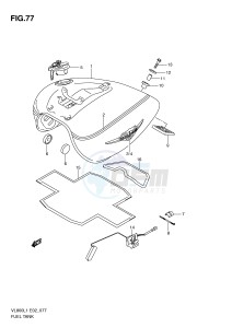 VL800 (E2) VOLUSIA drawing FUEL TANK (VL800TL1 E24)