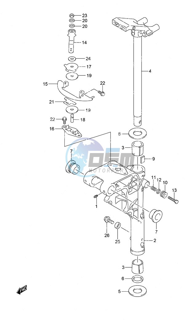 Swivel Bracket Tiller Handle w/Power Tilt