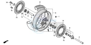 ST1100 drawing FRONT WHEEL (ST1100)