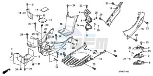 SH300A9 France - (F / ABS CMF) drawing FLOOR PANEL/PILLION STEP