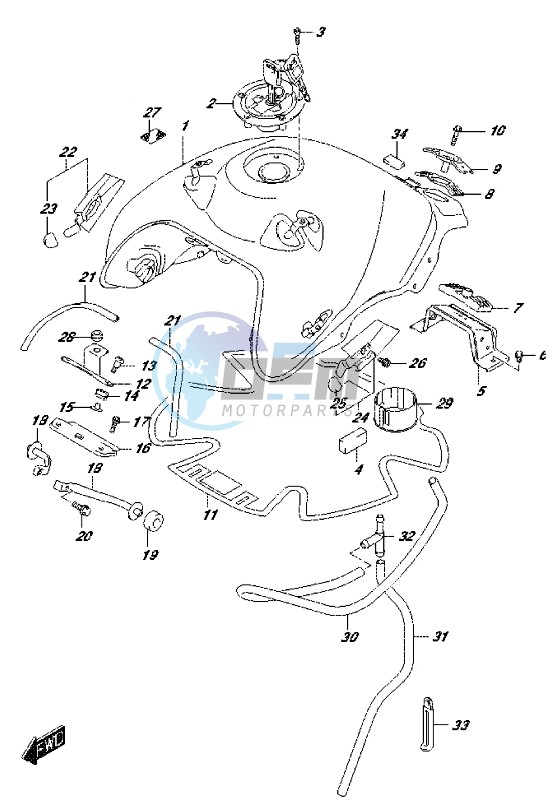 FUEL TANK (DL650AUEL7 E21) (FOR YVB,YWW)