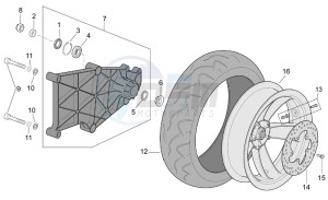 Scarabeo 500 drawing Rear Wheel