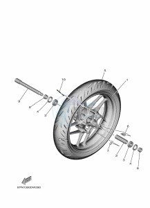 MT-09 MTN890 (B7N7) drawing FRONT WHEEL