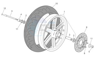 Sport City 125-200-250 e3 drawing Front wheel