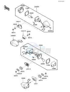 ZX 900 A [NINJA] (A1-A2) NINJA 900 drawing TURN SIGNALS